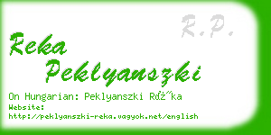 reka peklyanszki business card